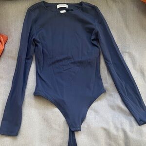 Babaton Navy Long Sleeve Bodysuit
